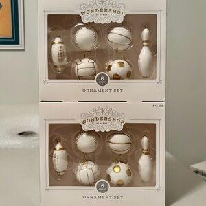 Target Wondershop Christmas Ornament Set - 2024 Sports Gold x2
